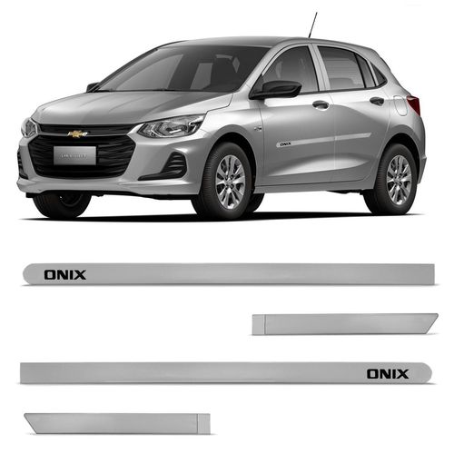 Jogo de Friso Lateral Onix 2013 a 2021 Prata Switchblade Slim