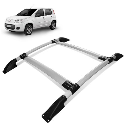 Rack de Teto Bagageiro Novo Uno 2011 a 2021 Tubolar Prata