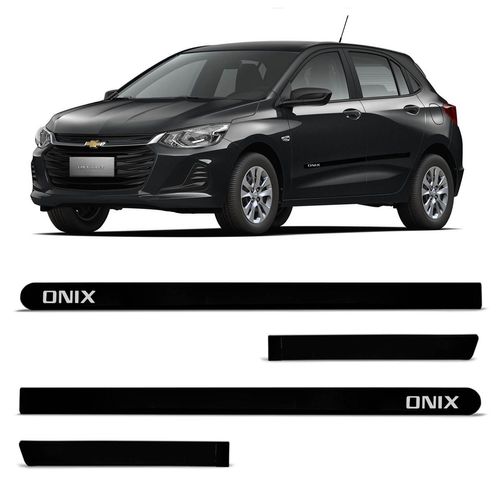 Jogo de Friso Lateral Onix 2013 a 2021 Preto Ouro Negro Slim