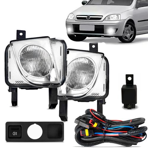 Kit Farol de Milha Montana Meriva Corsa Auxiliar Neblina Botão Original