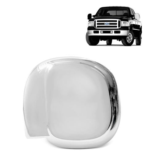 Aplique Retrovisor F250 1999 a 2011 Cromado Lado Esquerdo