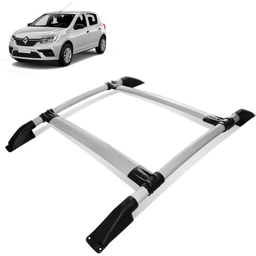 Rack de Teto Bagageiro Sandero 2015 a 2023 Tubolar Prata