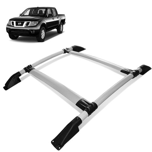 Rack De Teto Bagageiro Frontier 2008 a 2016 Prata Tubolar Colado