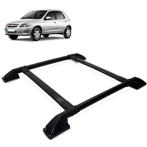 Rack de Teto Bagageiro Celta 2003 a 2007 Tubolar Preto