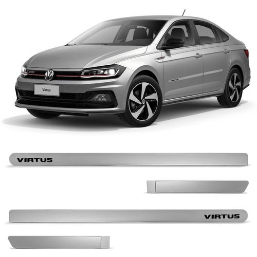 Jogo de Friso Lateral Virtus 2018 a 2020 Prata Sirius Slim