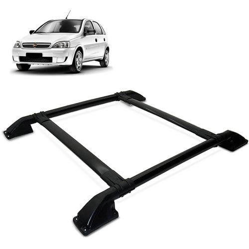 Rack de Teto Bagageiro Corsa Hatch 2003 a 2013 Tubolar Preto