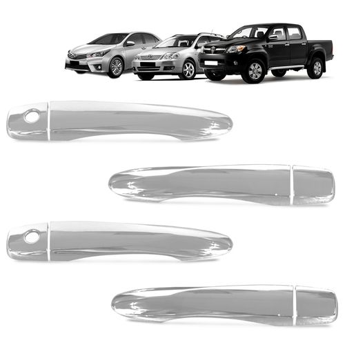 Aplique de Maçaneta Toyota Hilux Corolla Fielder 2002 a 2015 Cromado