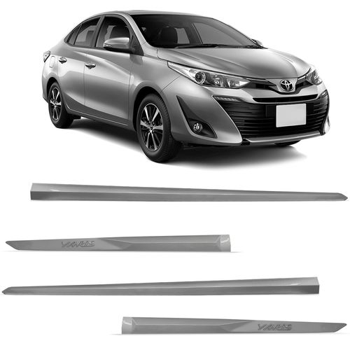 Friso Lateral Yaris 2019 a 2022 Prata Premium Modelo Original