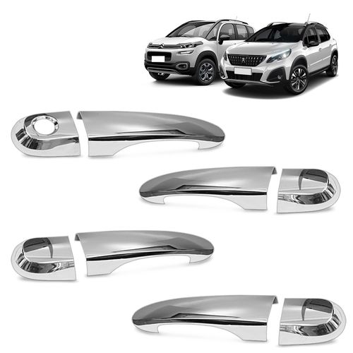 Aplique De Maçaneta Citroen e Peugeot 2013 a 2020 Cromado ShekParts