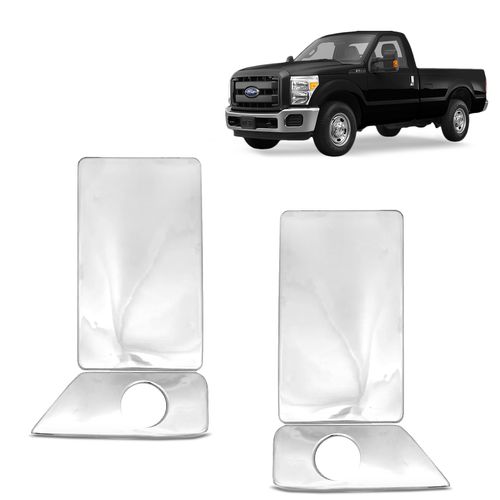 Aplique Capa Maçaneta Cromada F250 1998 a 2011 Com Furo 2 Peças ShekParts