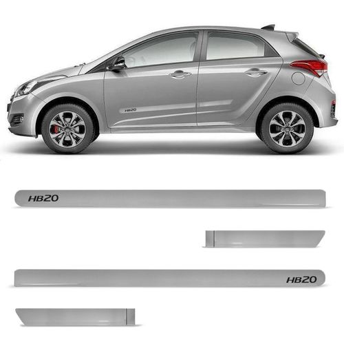 Jogo de Friso Lateral HB20 2013 a 2020 Prata Metalico Slim