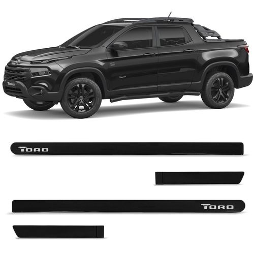 Jogo de Friso Lateral Fiat Toro 2016 a 2023 Preto Shadow Slim