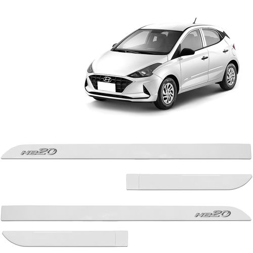 Jogo de Friso Lateral HB20 2013 a 2023 Branco Atlas Slim