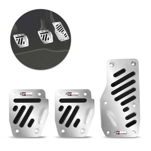 Pedaleiras Esportiva Tuning Cromada com Preto M3 3 Peças