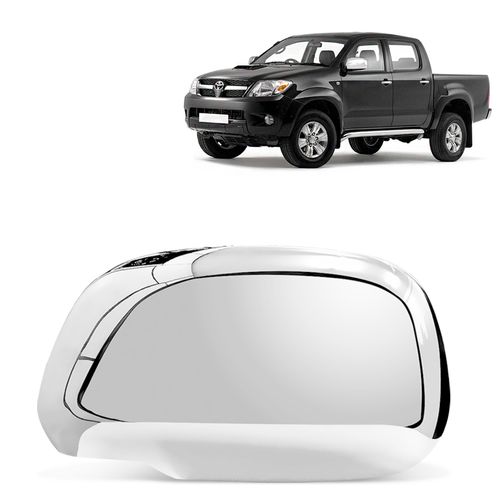 Aplique Retrovisor Toyota Hilux 2005 a 2011 Lado Esquerdo Cromado