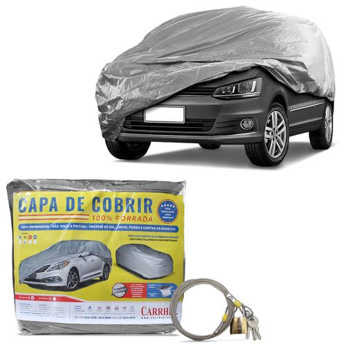 Capa de Cobrir Carro Media Forro Total Impermeável Com Cadeado