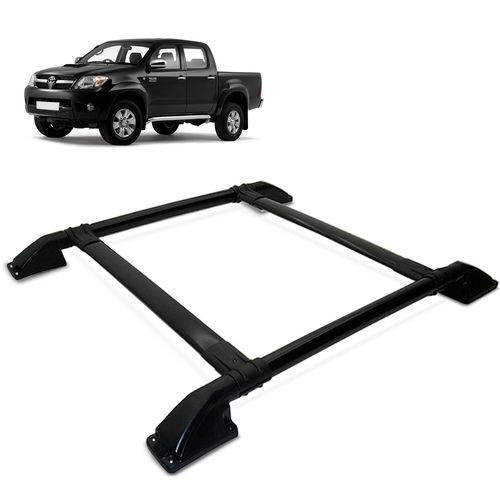 Rack De Teto Bagageiro Hilux 2005 a 2015 Preto Tubolar
