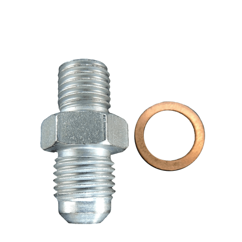 Niple em aço zincado M10x1,25 x 1/4" SAE