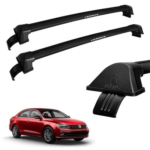 Rack De Teto Travessa Jetta 2012 a 2019 Aluminio Preto New Wave