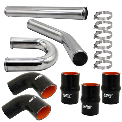 Kit p/ fabricação de pressurização/intake universal: Tubos de alumínio reto 45°, e 180° / Mangueiras de silicone / Abraçadeiras tucho