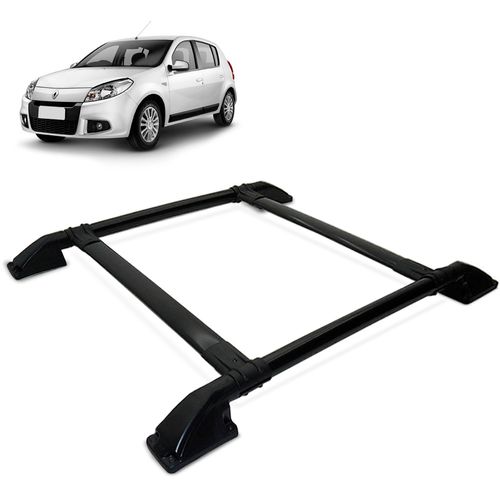 Rack De Teto Bagageiro Sandero 2007 a 2014 Tubolar Preto