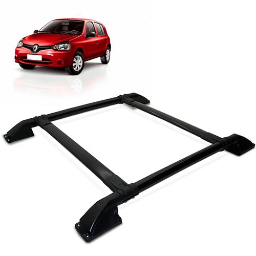 Rack De Teto Bagageiro Clio 2013 a 2016 Tubolar Preto
