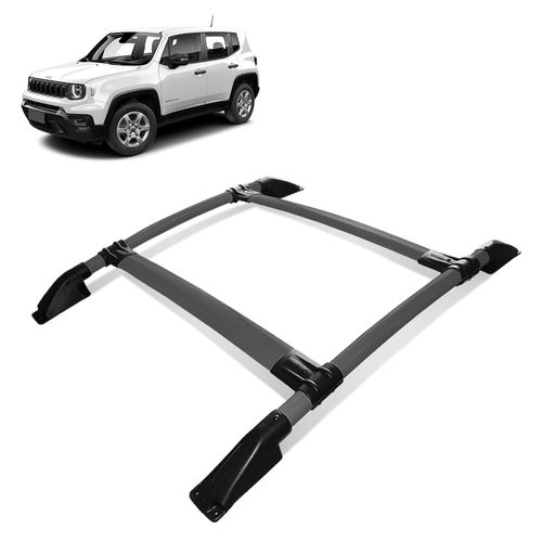 Rack De Teto Bagageiro Renegade 2016 a 2023 Colado Tubolar Grafite