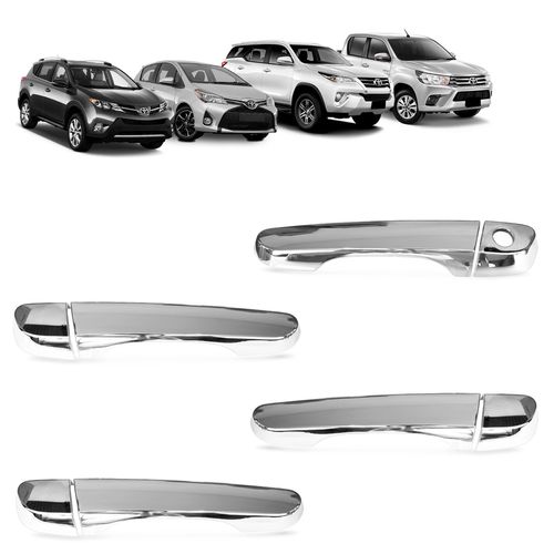 Aplique Maçaneta Rav4 2014 a 2022 Hilux SW4 2016 A 2023 Yaris 2018 a 2023 Cromado