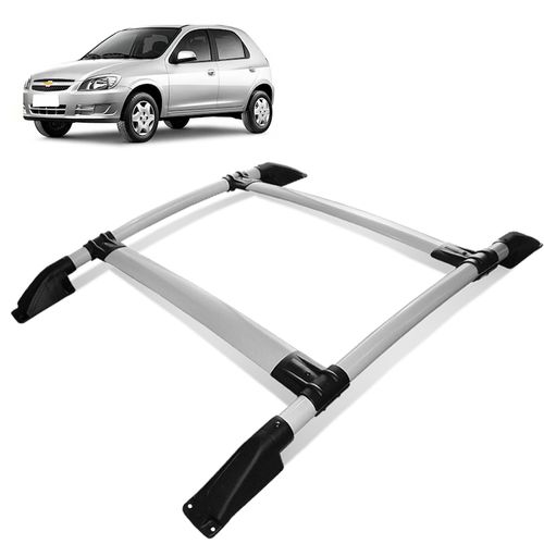 Rack de Teto Bagageiro Celta 2003 a 2007 Tubolar Prata