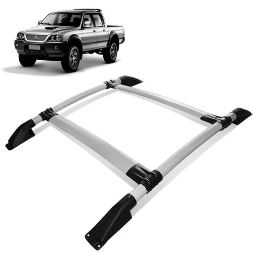 Rack Bagageiro Teto L200 Sport 2004 a 2012 Tubolar Prata
