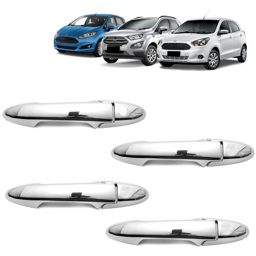 Capa Aplique de Maçaneta Ford Ka New Fiesta Ecosport 2011 a 2021 Cromada