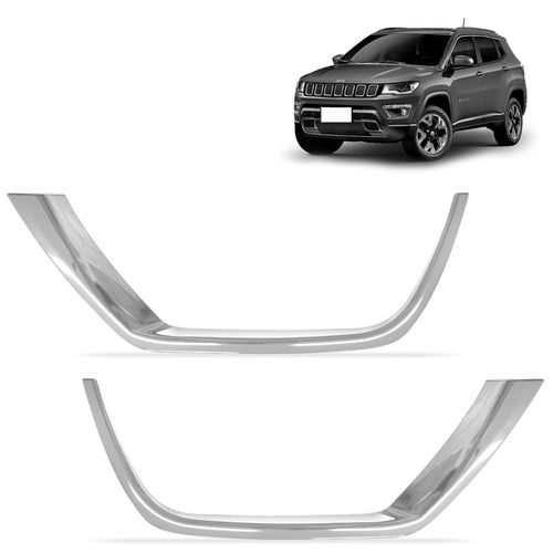 Aplique Moldura do Farol de Milha Jeep Compass 2016 a 2022 Cromado