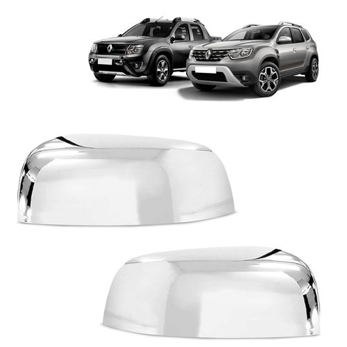 Jogo de Aplique de Retrovisor Duster Oroch 2016 a 2021 Cromado