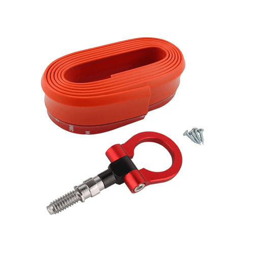 Gancho Reboque Esportivo Universal (Tow Hook) + Spoiler Flexivel Front Lip - Unidade - Universal - Veículos Leves e Pesados