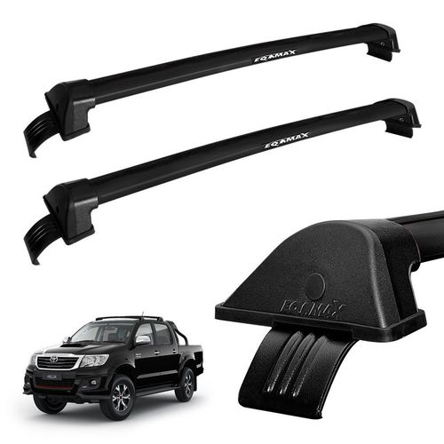 Rack Travessa Teto Hilux 2015 em Alumínio Preto Eqmax