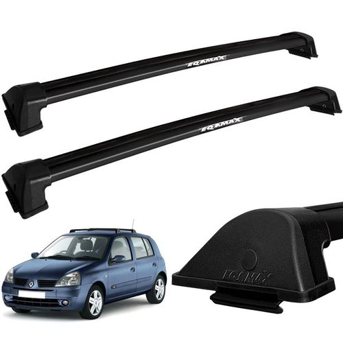 Rack Teto Travessa Clio Hatch e Sedan até 2013 Preto Eqmax