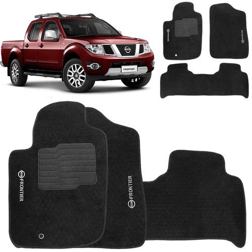 Tapete Carpete Frontier 2008 a 2016 Preto 3 Peças