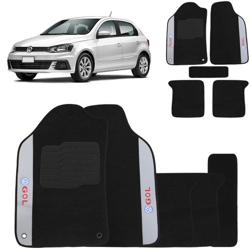 Jogo de Tapete Carpete Gol G7 2017 a 2019 Preto Bordado