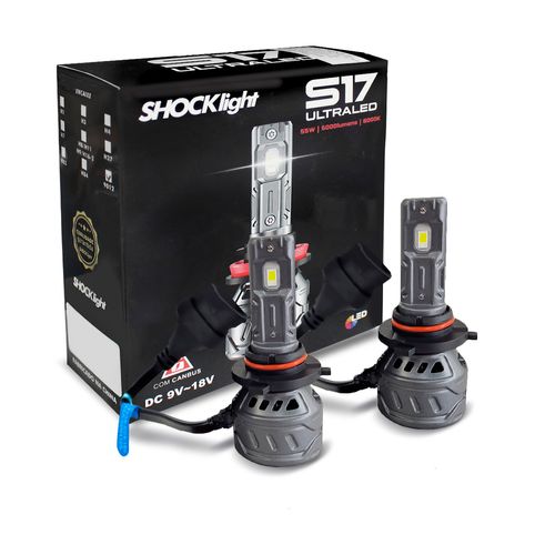 Kit Lâmpadas Ultra LED HB3 S17 Nano 6000k 5500 Lumens 55w CanBus