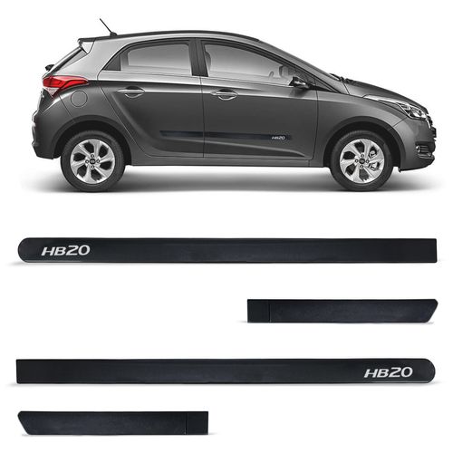 Jogo de Friso Lateral HB20 2013 a 2023 Cinza Titanium Slim