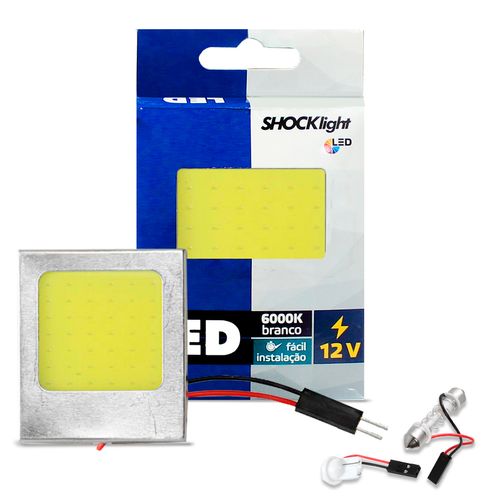 Placa De LED T10 Torpedo COB 24 LED 6000K 12V Com Canbus Shocklight