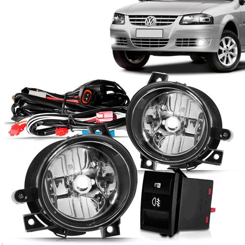 Kit Farol de Milha Gol Parati Saveiro 2006 a 2009 Auxiliar Neblina Botão Original