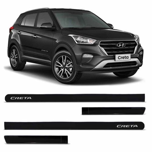 Jogo de Friso Lateral Creta 2017 a 2020 Preto Onix Slim