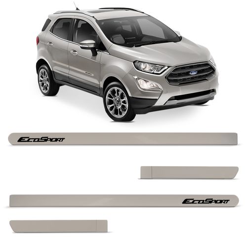 Jogo de Friso Lateral Ecosport 2013 a 2021 Prata Riviera Slim
