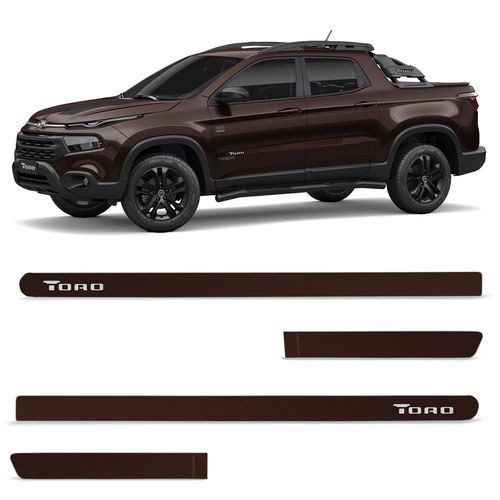 Jogo de Friso Lateral Fiat Toro 2016 a 2022 Marrom Deep Slim