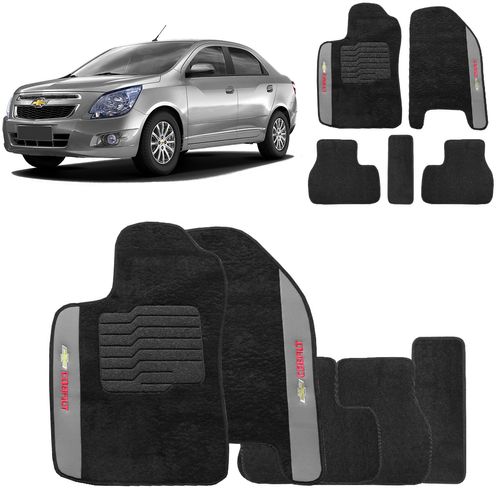 Jogo de Tapetes Carpete Cobalt 2011 a 2020 Preto Bordado