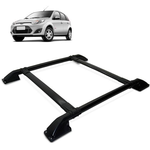 Rack De Teto Bagageiro Fiesta Hatch 2003 a 2011 Tubolar Preto