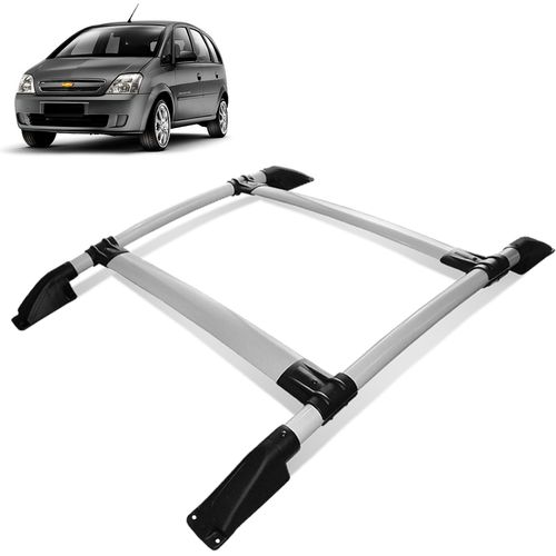 Rack De Teto Bagageiro Meriva 2002 a 2012 Tubolar Prata
