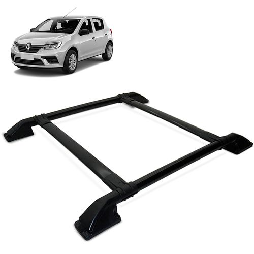 Rack De Teto Bagageiro Sandero 2015 a 2023 Tubolar Preto