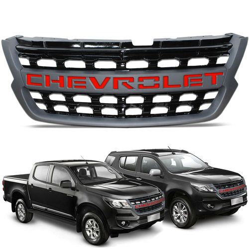 Grade Frontal Colorado S10 Trailblazer 2017 a 2020 Letra Vermelha